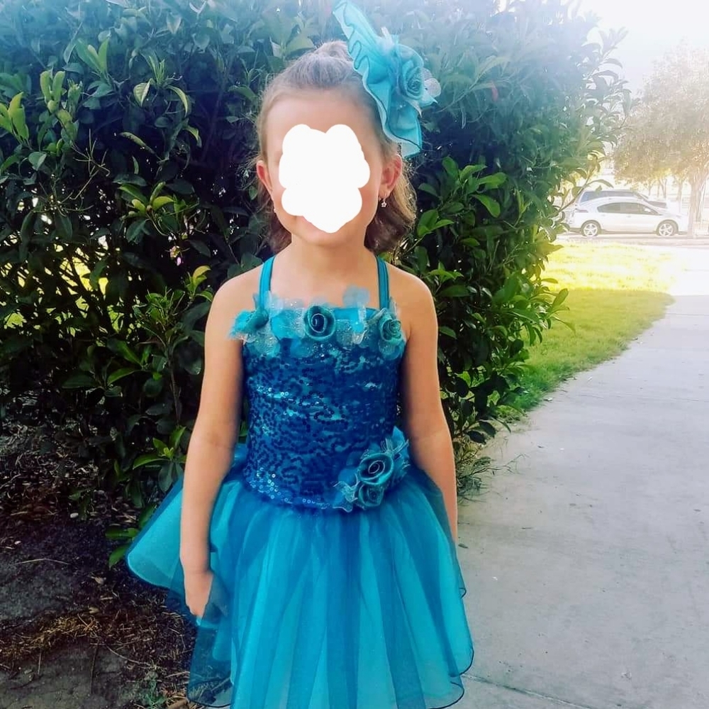Dance recital dress and hair clip